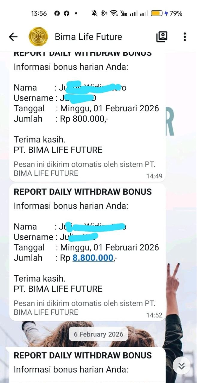 Bukti pencairan bonus member Omnia