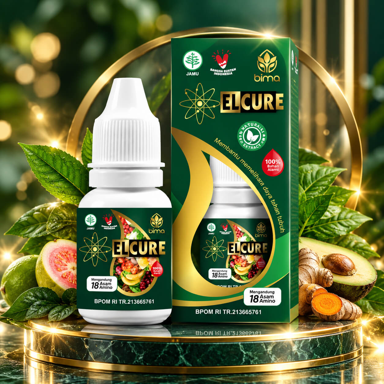 Botol dan kemasan Elcure BIMA Life Future
